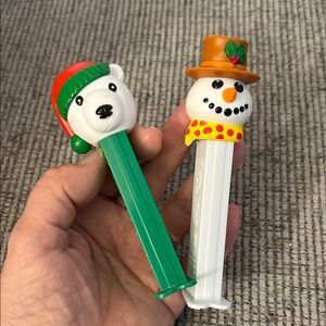 Christmas PEZ Dispenser Set - Polar Bear and Snowman collectibles